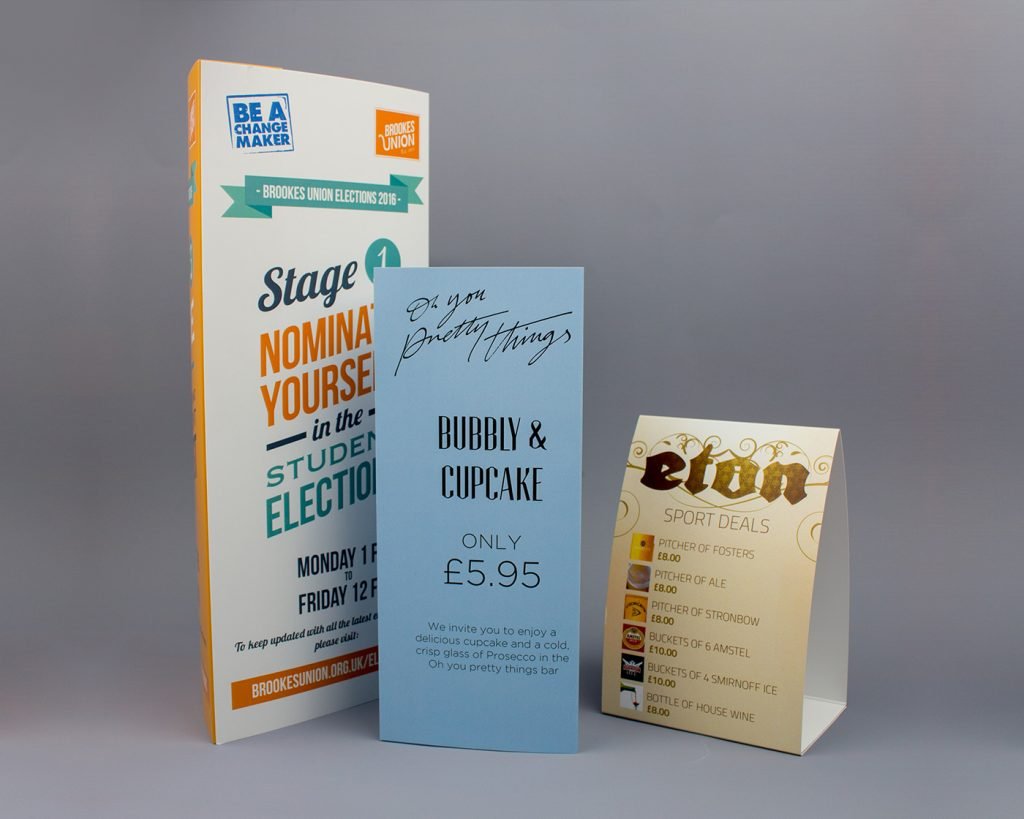 Table Tents Printing Chichester